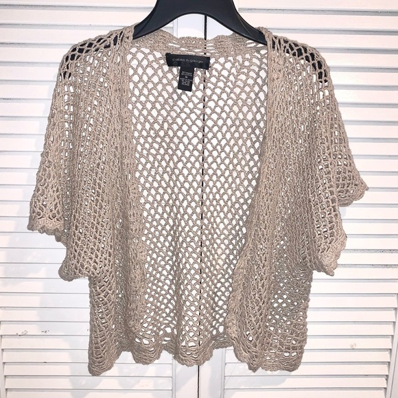 Vintage Peppermint Bay Turtle Rayon dress with net open coverup sweater Large - Picture 3 of 11